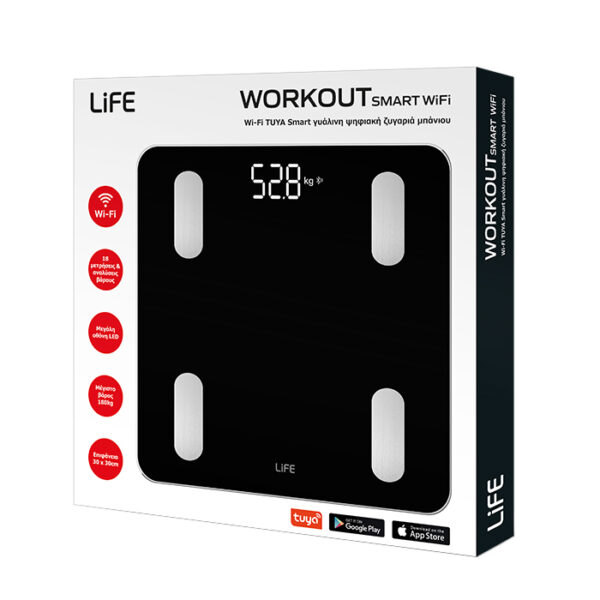Ζυγαριά Μπάνιου180kg WORKOUT SMART WIFI LIFE 231221031 - Image 4