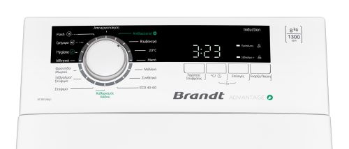 Πλυντήριο Ρούχων Brandt Άνω Φόρτωσης 8kg με Τεχνολογία Ατμού 1300 Στροφών 907269005 - Image 2